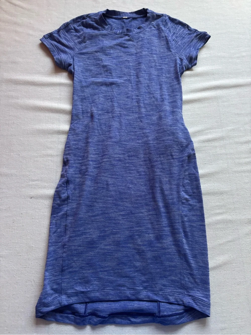 Lululemon Go Where-To Athletic Mini Dress Blue Heathered Short Sleeve Size 4